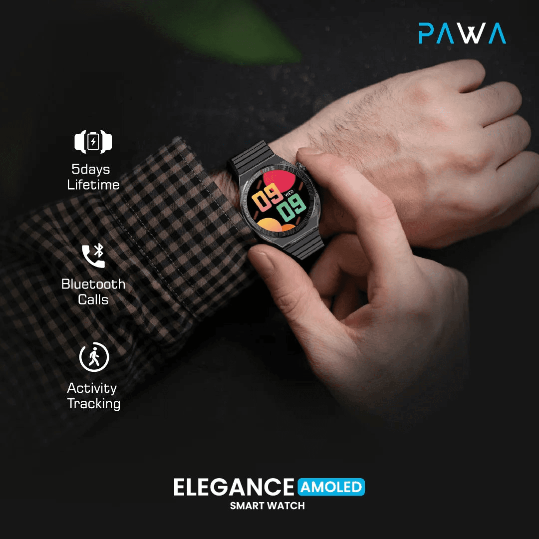 ساعه Pawa Elegance Amoled Smart Watch - Silver