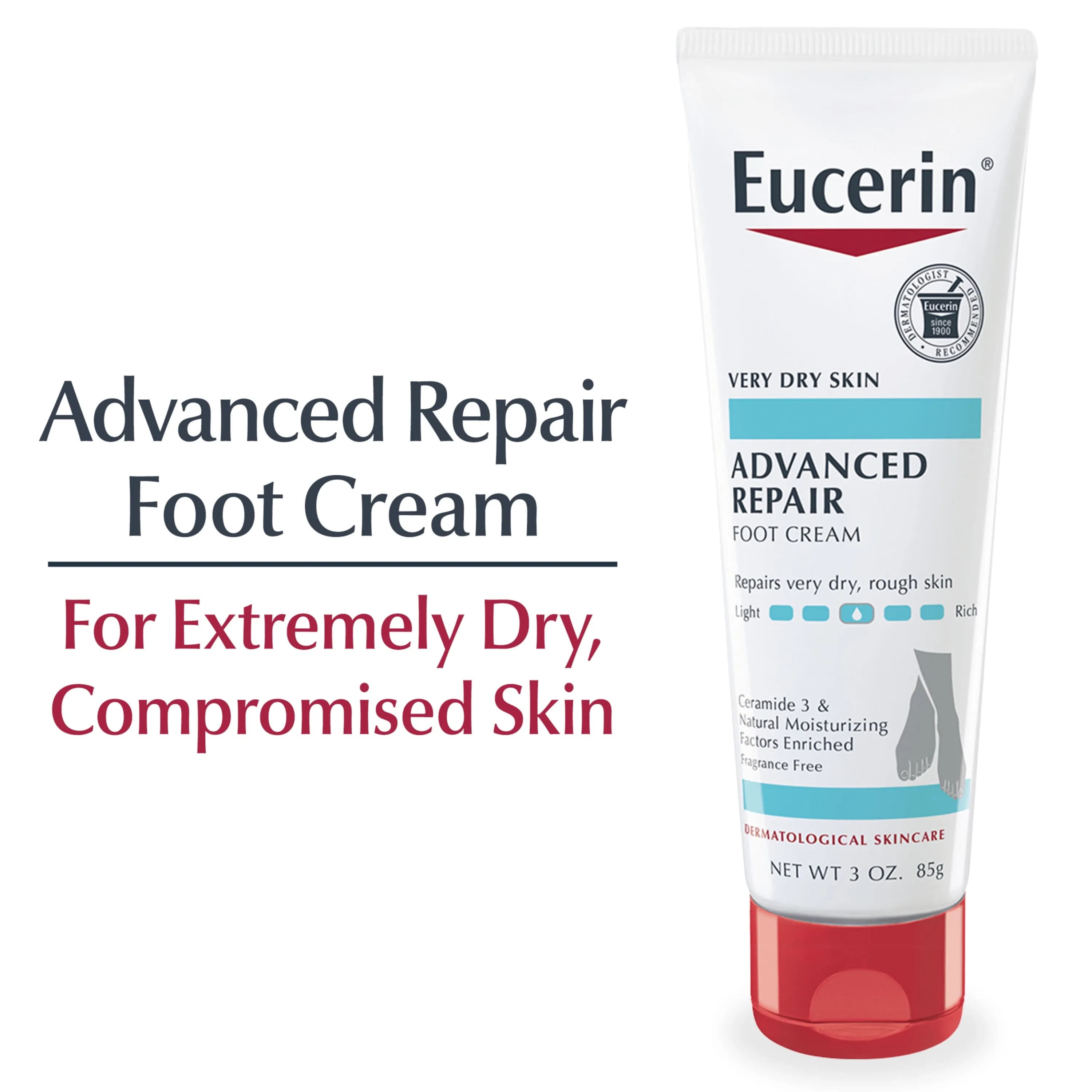 Eucerin Advanced Repair Foot Cream - Fragrance Free, Foot Lotion for Very Dry Skin