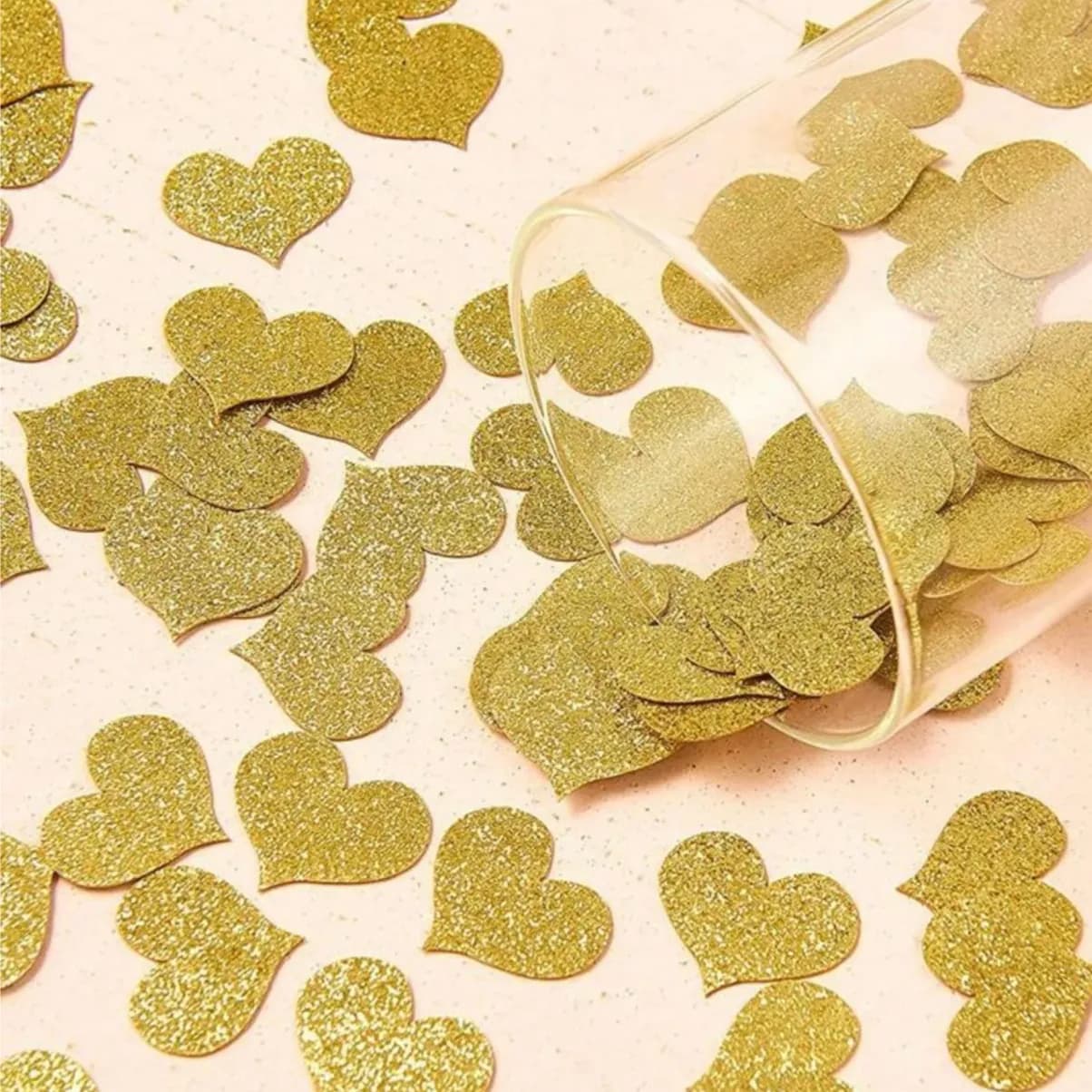 100pcs Gold Heart Confetti 