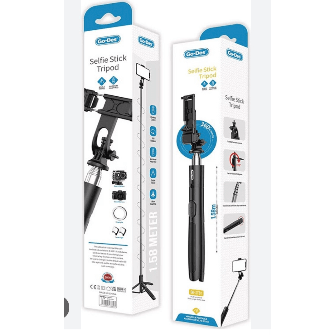 Go-Des Bluetooth Selfie Stick Go Des GD-ST81 Multi-Functional 6-Stage Telescopic with Tripod Stand
