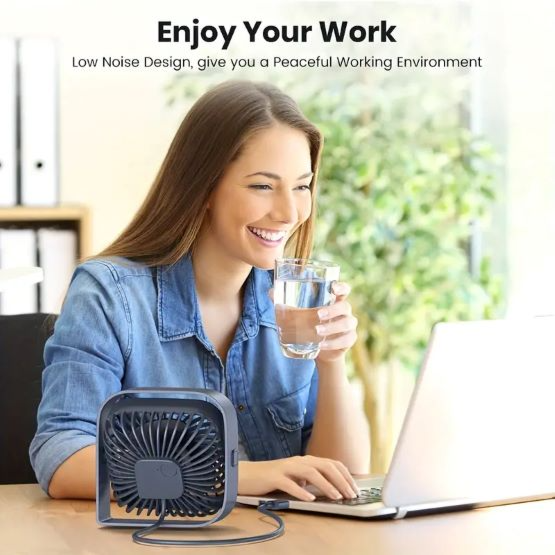 Stay Cool & Comfortable Portable USB Desk Fan (Grey)