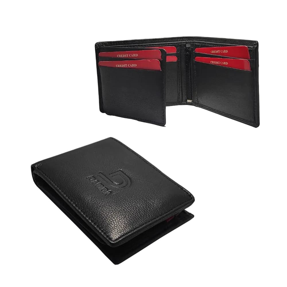 DAMDA Slim Leather Wallet for Men - Black