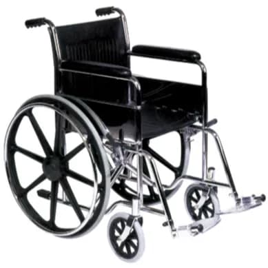 CA905B Steel Chrome Wheel Chair - Black