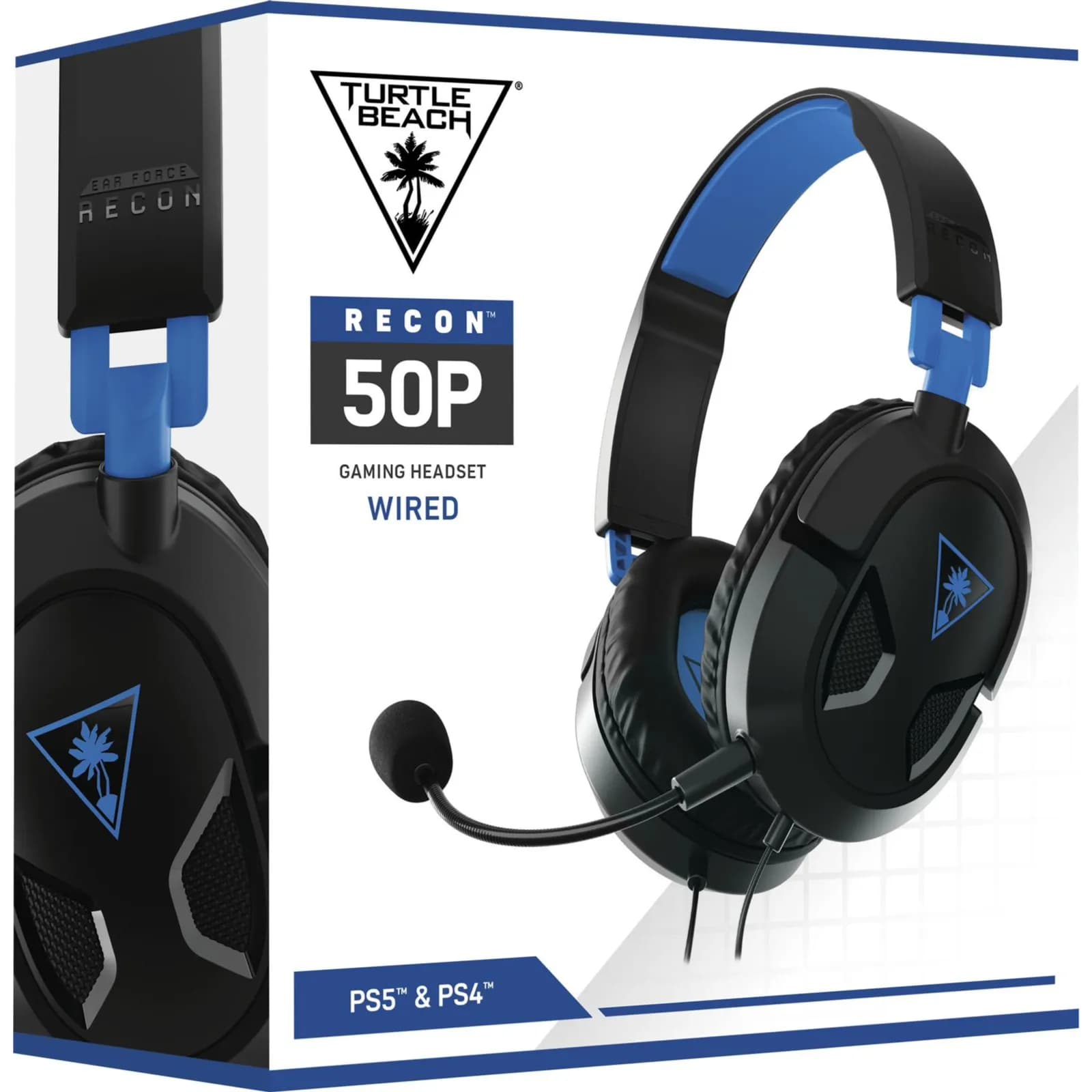 Turtle Beach Recon 50 Wired Gaming Headset - PS5, PS4, PlayStation, Xbox Series X|S, Xbox One, Nintendo Switch, Mac Book, Mobile & PC with 3.5mm - Removable Mic