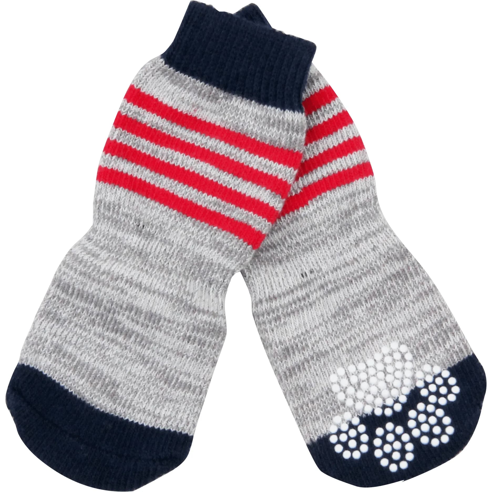 PAWISE ANTI SLIP SOCKS-STRIPES 4PK M