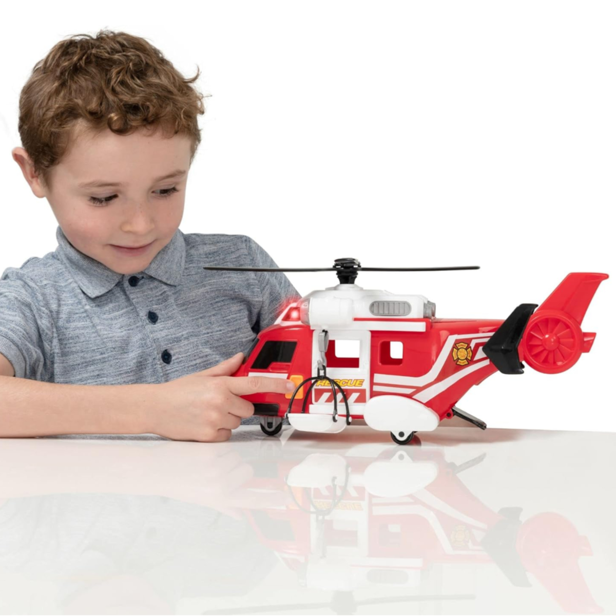 Teamsterz Fire Rescue Helicopter With Lights And Sounds For Kids - LMLT39