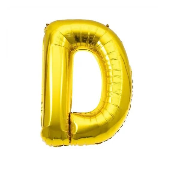 40 Inch Gold Letter D Balloon With Helium