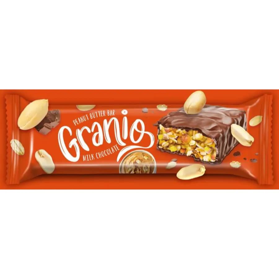 Granio Milk Chocolate, Peanut Butter Bar, 40g