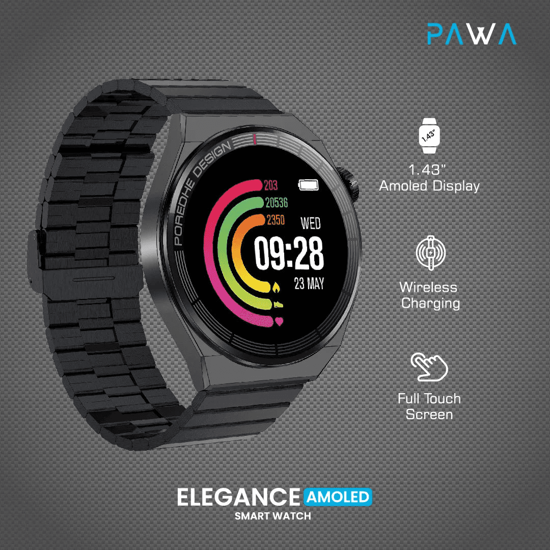 ساعه Pawa Elegance Amoled Smart Watch - Silver