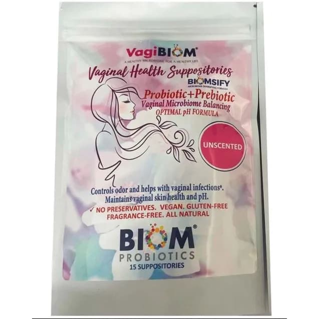 VAGIBIOM PROBIOTIC + LACTOBACILLUS + LACTIC ACID VAGINAL SUPP 15’S