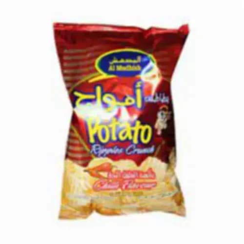 Al Mudhish Chips Potato Ripple Crunch Chilli 150gm