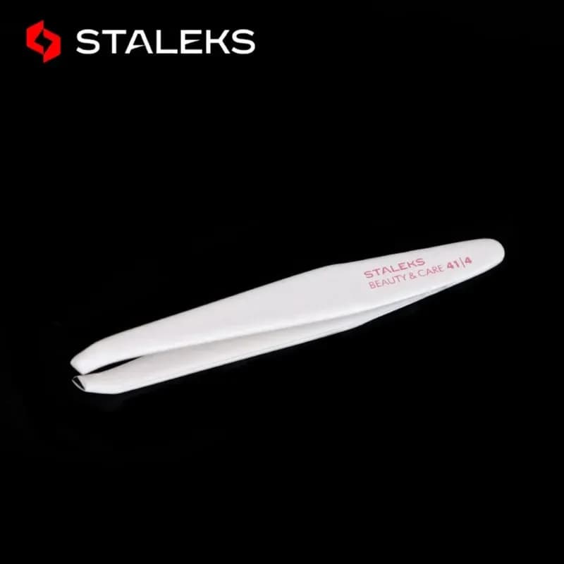 STALEKS BEAUTY &  CARE EYEBROW TWEEZER 41/4 WHITE