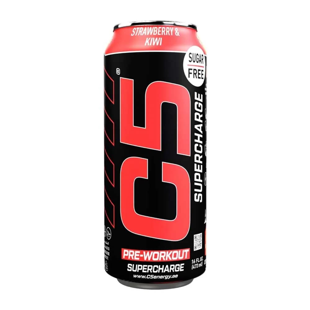 C5 Supercharge Pre-Workout Sugar Free Strawberry and Kiwi Flavour 473ml