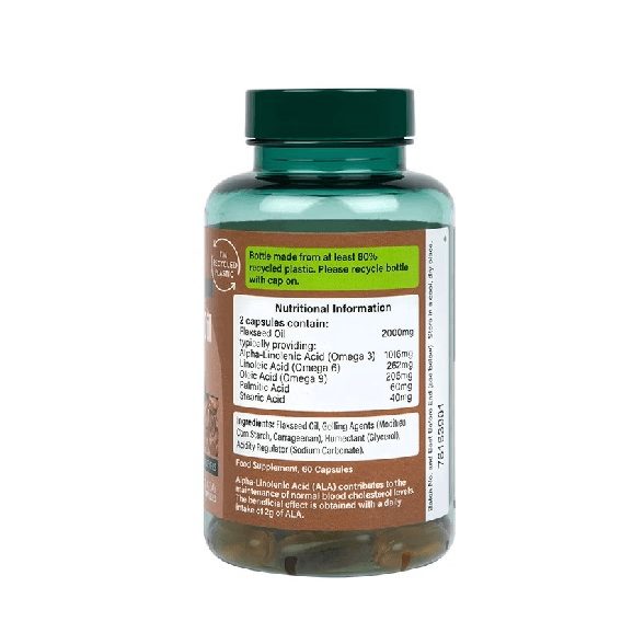 Vegan High Strength Flaxseed Triple Omega 3-6-9 Oil 60 Capsules