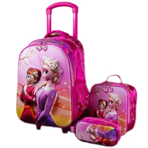 I-Kola 3 D Exquisite Design Small Wheel Trolley Bag Backpack For Kids -3 Pieces Set (TBQL100)
