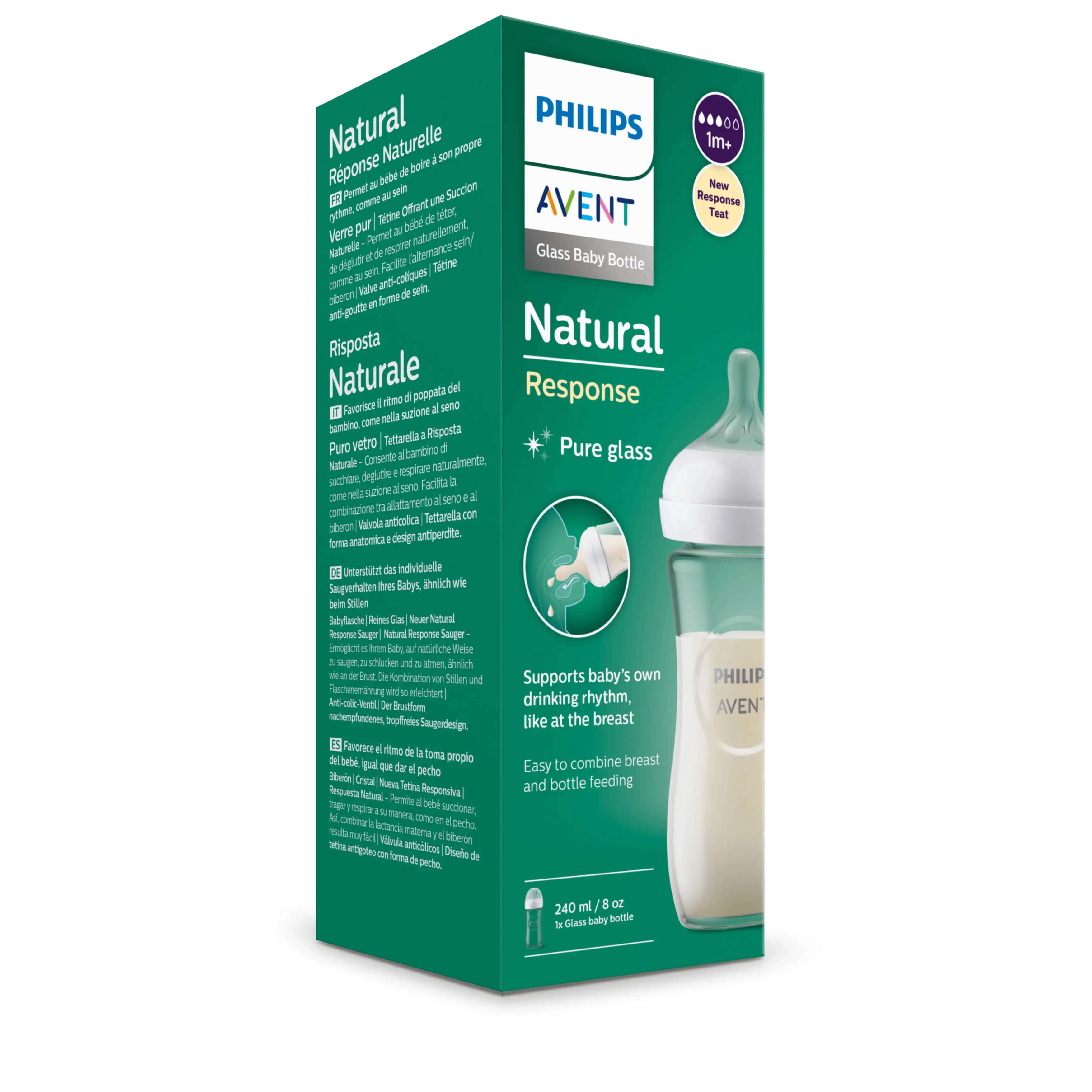 Philips Avent NATURAL 3.0 FEEDING  BOTTLE GLASS 240ML X1