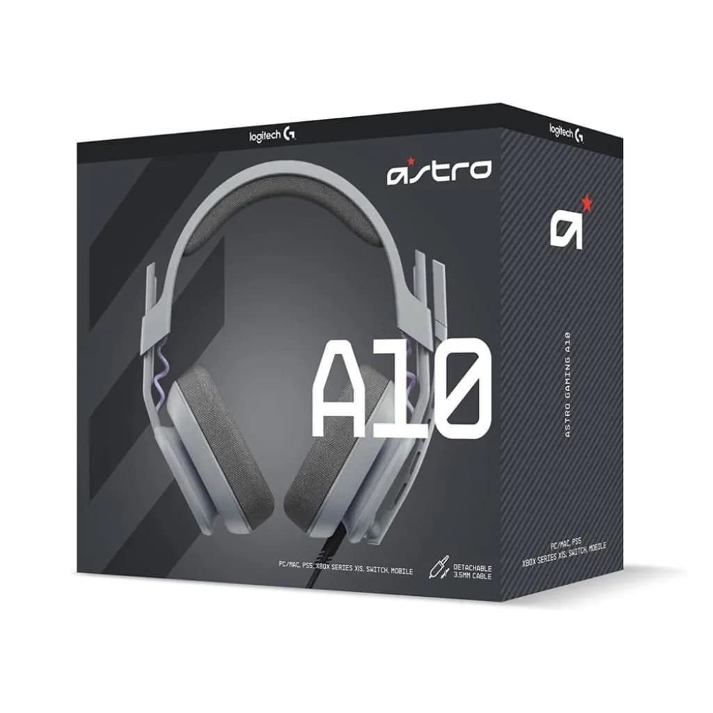 Astro A10 Gaming Headset Gen 2 - Over-Ear Headphones with flip-to-Mute Microphone, 32 mm Drivers, for Xbox Series X|S, One, Playstation 5, Playstation 4, Nintendo Switch, PC, Mac Grey