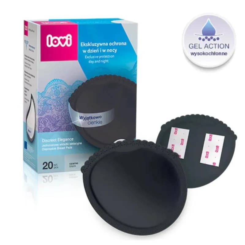 Lovi Disposable Breast Pads Black 20Pcs-19/611