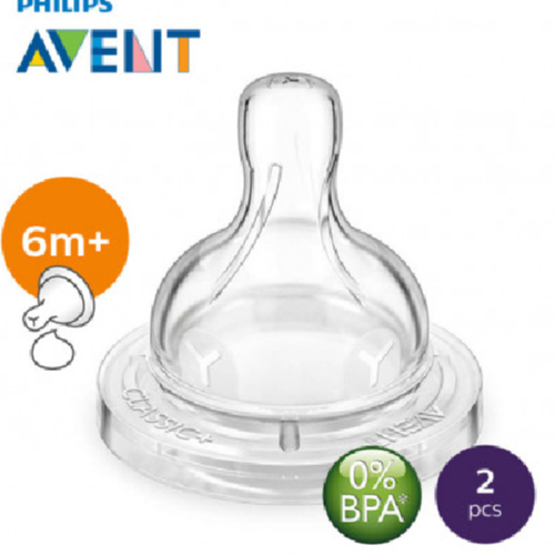 Philips AVENT Silicone Teat 6m+ Thick Feed PK2