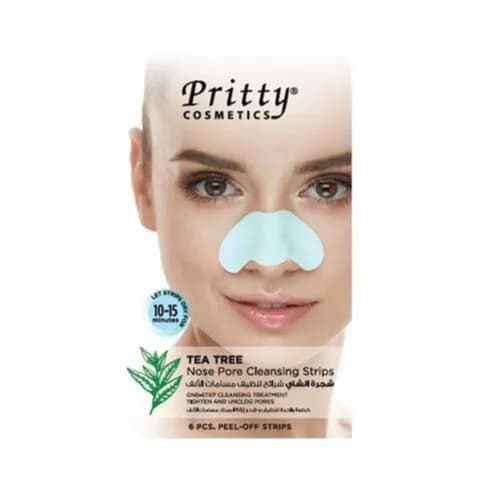 PRITTY NOSE PORE CLEANSING STRIP TEA TREE 6'S