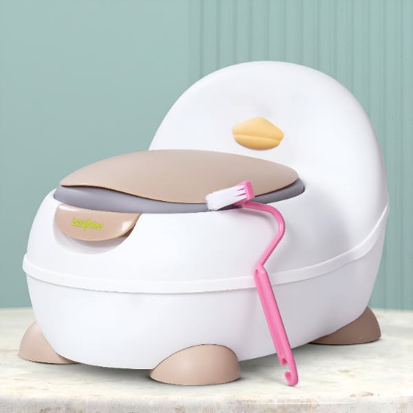 Baybee Ducky Potty Seat Western Toilet Kids And Babies-White Pink (PYBY08)