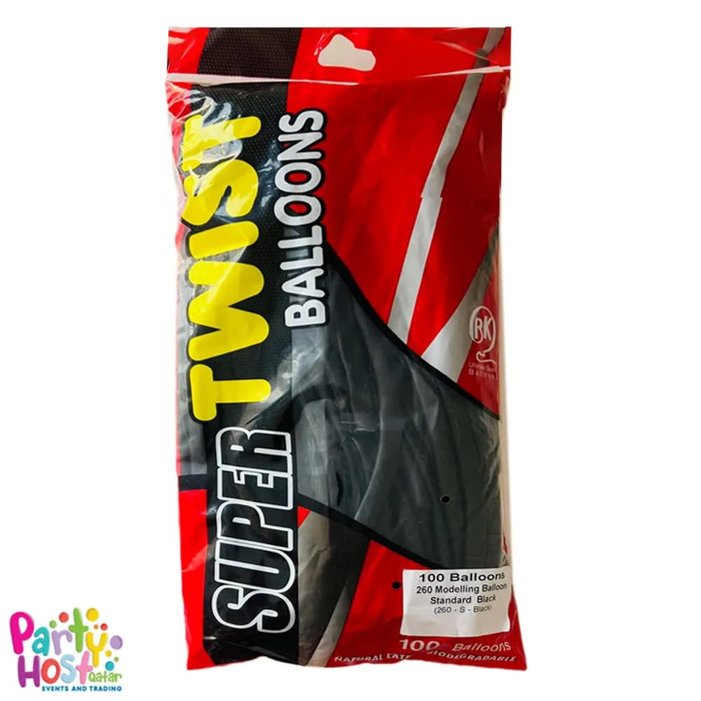 Standard Black 260 Long Balloons (100pcs)