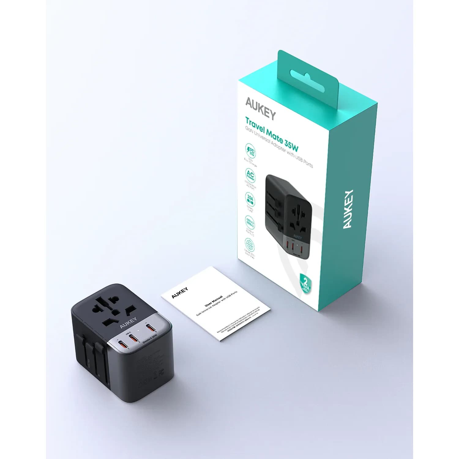 AUKEY PA-TA07A Travel Mate 35W GaN Universal Adapter with USB Ports