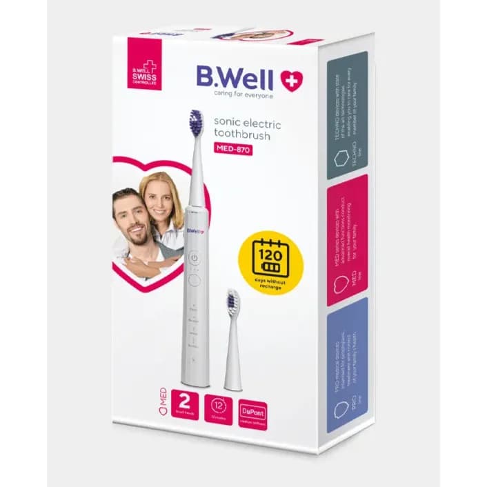 bwell MD 870 electric sonic toothbrush white 