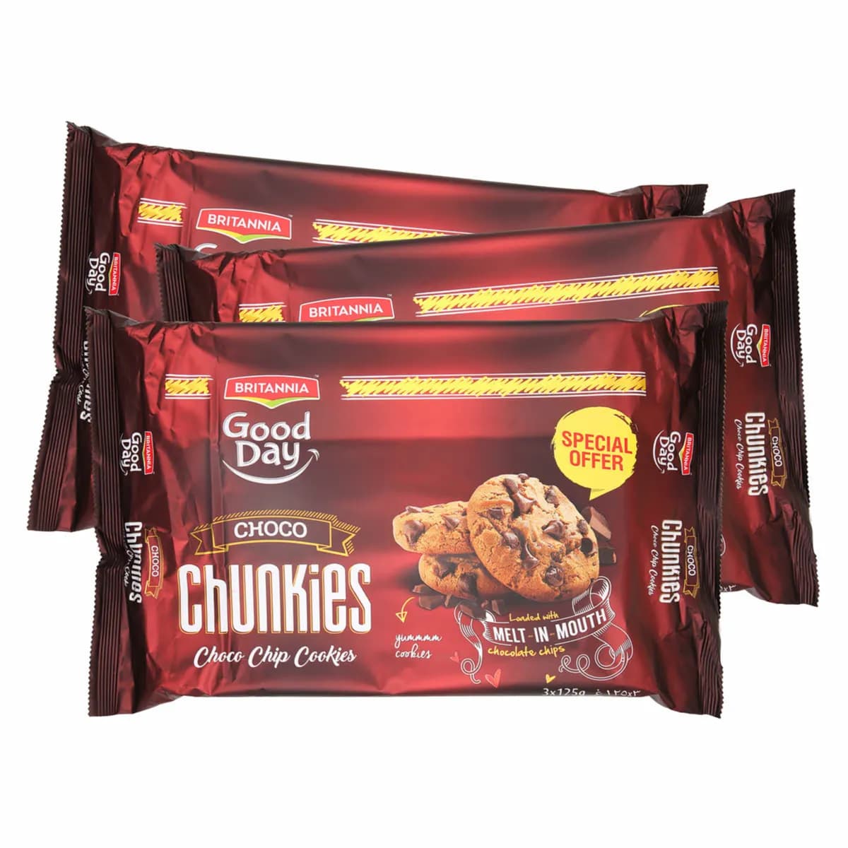 Britannia good Day Chunkies Chocolate Cookies 3X125g