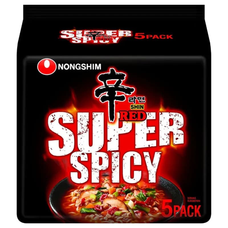 Nongshim Super Red Super Spicy Noodles 5 X 120 g