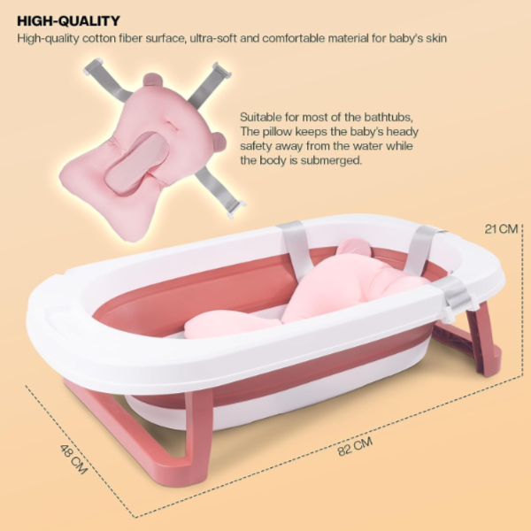 Baybee Foldable Mini Bath Tub with Cushion For Kids (BYBY71)