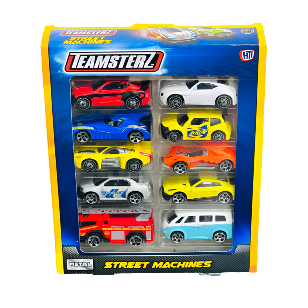 Teamsterz Street Machines Die-Cast Cars Collectibles Toys For Kids - Pack Of 10 - (CALT33)