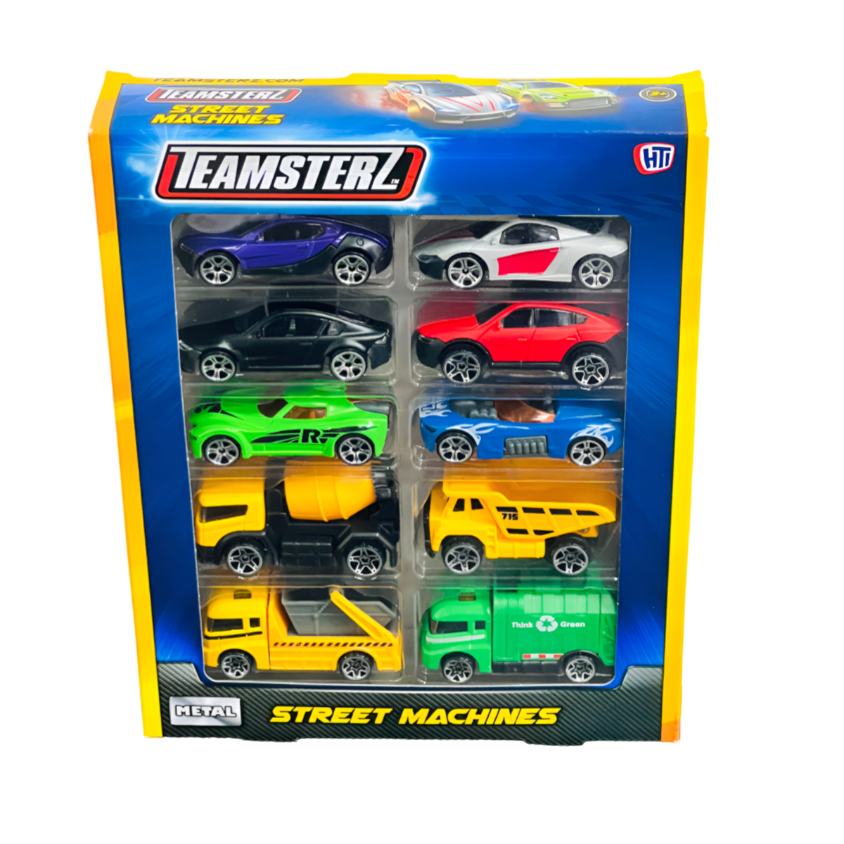 Teamsterz Street Machines Die-Cast Cars Collectibles Toys For Kids - Pack Of 10 - (CALT33)