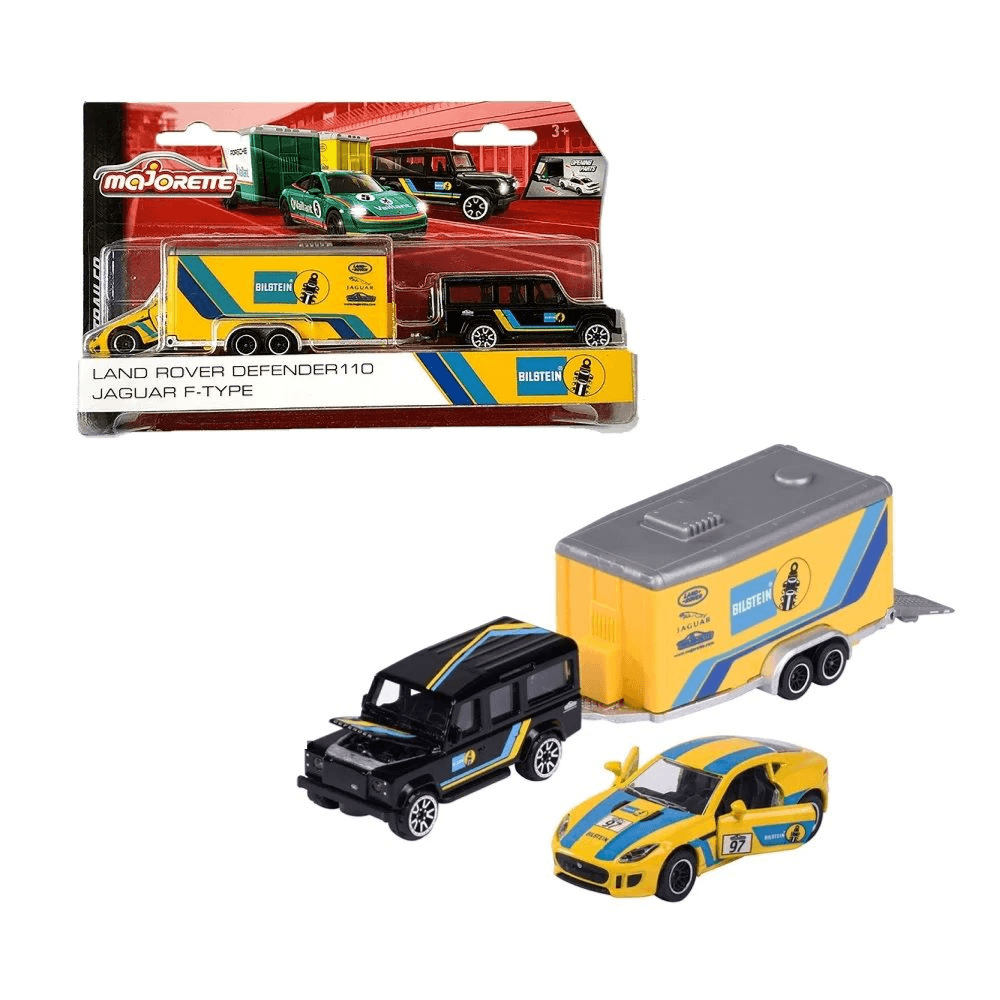 Majorette Die-Cast Racing Car + Trailer - Assortment