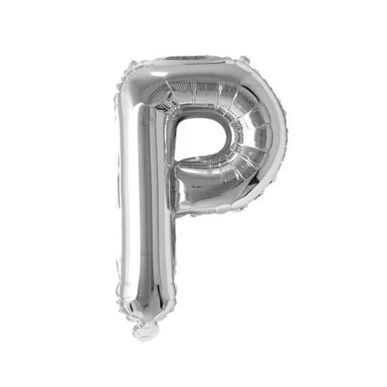 40 Inch Silver Letter P Balloon With Helium