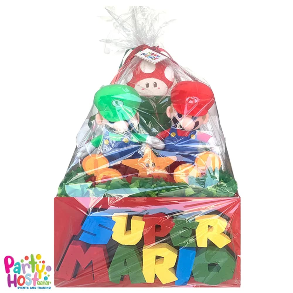 Super Mario Gift Box ( 32inch By 20inch) with Helium Balloon