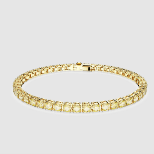 Swarovski Matrix Tennis Bracelet Round Cut with Flowers Bouquet