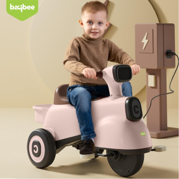 Baybee 3 in 1 Battery Operated Electric Ride On Bike with Tricycle  For Kids-Pink (ESBY12)