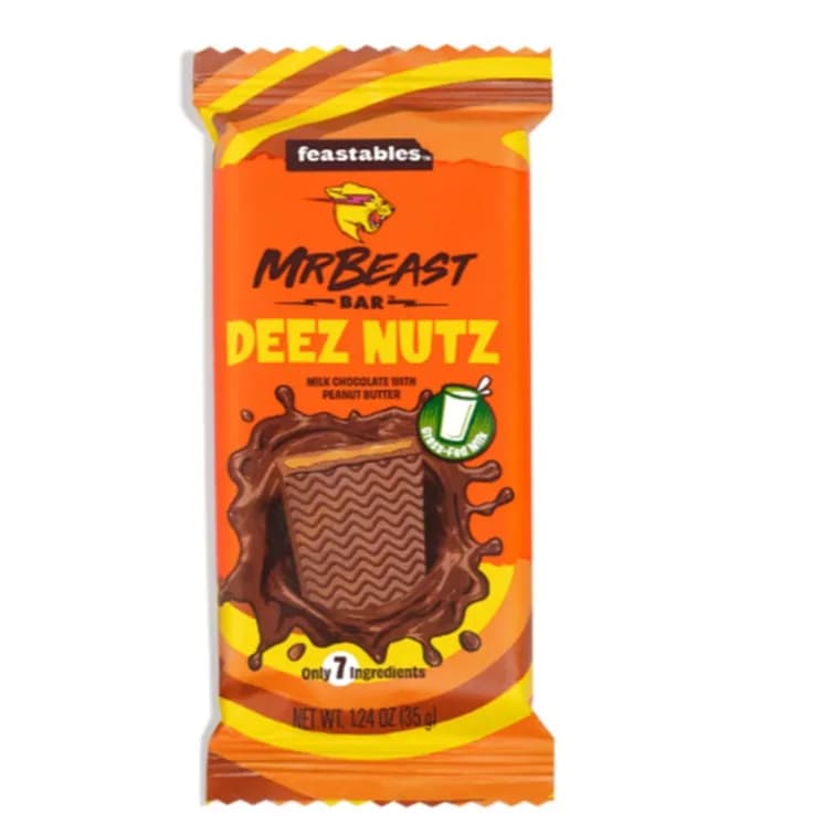 Mr Beast Bar Deez Nutz Milk Chocolate With Peanut Butter 35g