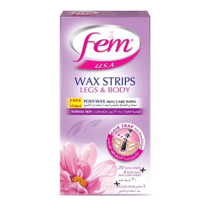 Fem Salon Leg Body Calendula Wax Strips 20S