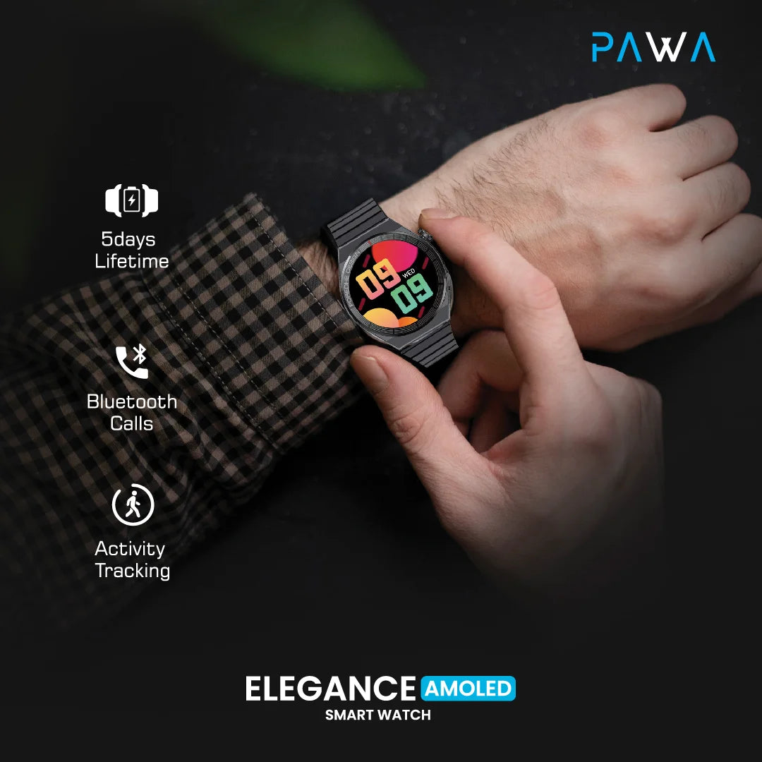 Pawa Elegance Amoled Smart Watch - black