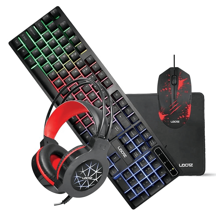 UDOTZ 4 in 1 Gaming Combo, CP-01 Gaming Series Equipment, Computer Gaming Accessories Keyboard | Mouse | Mouse Pad | Headphone All in One