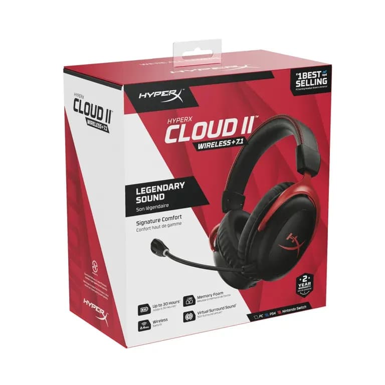 HyperX Cloud 2 Gaming Headset, Compatible with PC/PS5/PS4/Xbox Series X/Xbox Series S/Xbox One/Immersive In Game Audio, Detachable Noise Cancellation Microphone