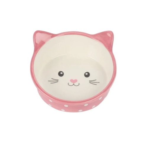 HP CUTE CAT FACE POLKA DOT CRAMIC BOWL 300ML