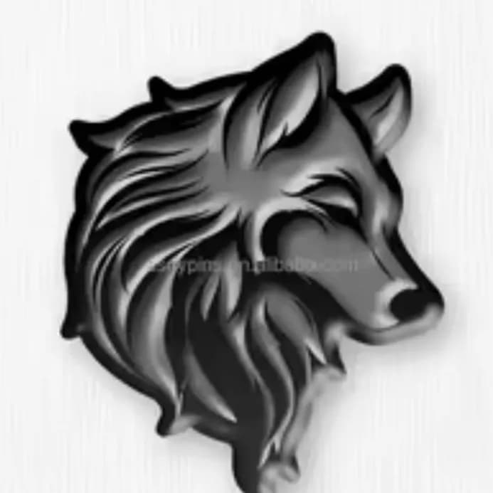 Metal sticker LOGO WOLF HEAD