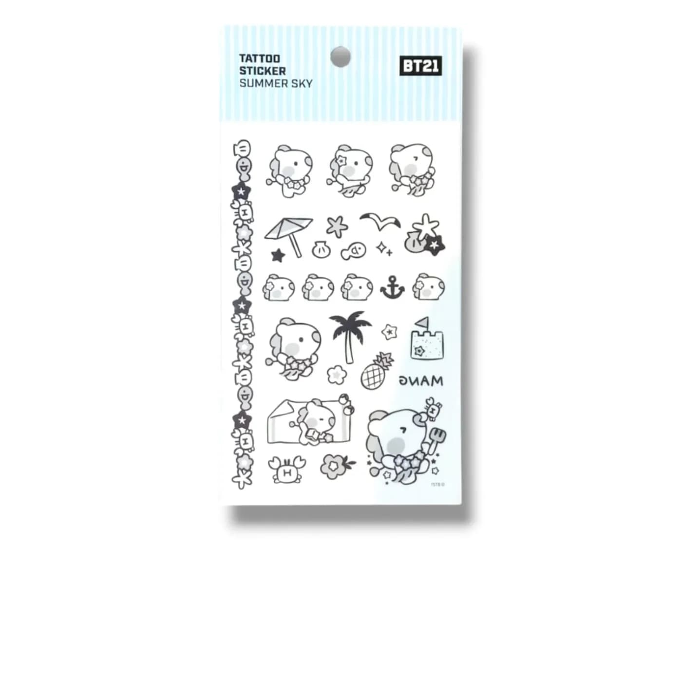 BT21 Summer Sky Tattoo Sticker Mang