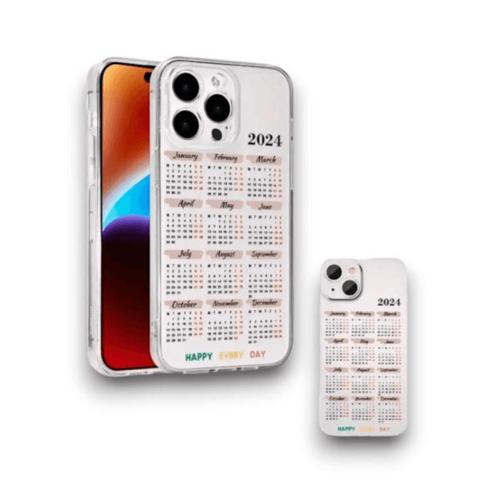 2024 Calendar UV Print Clean Case 2.0mm Thickening IPhone Cover 14 Plus