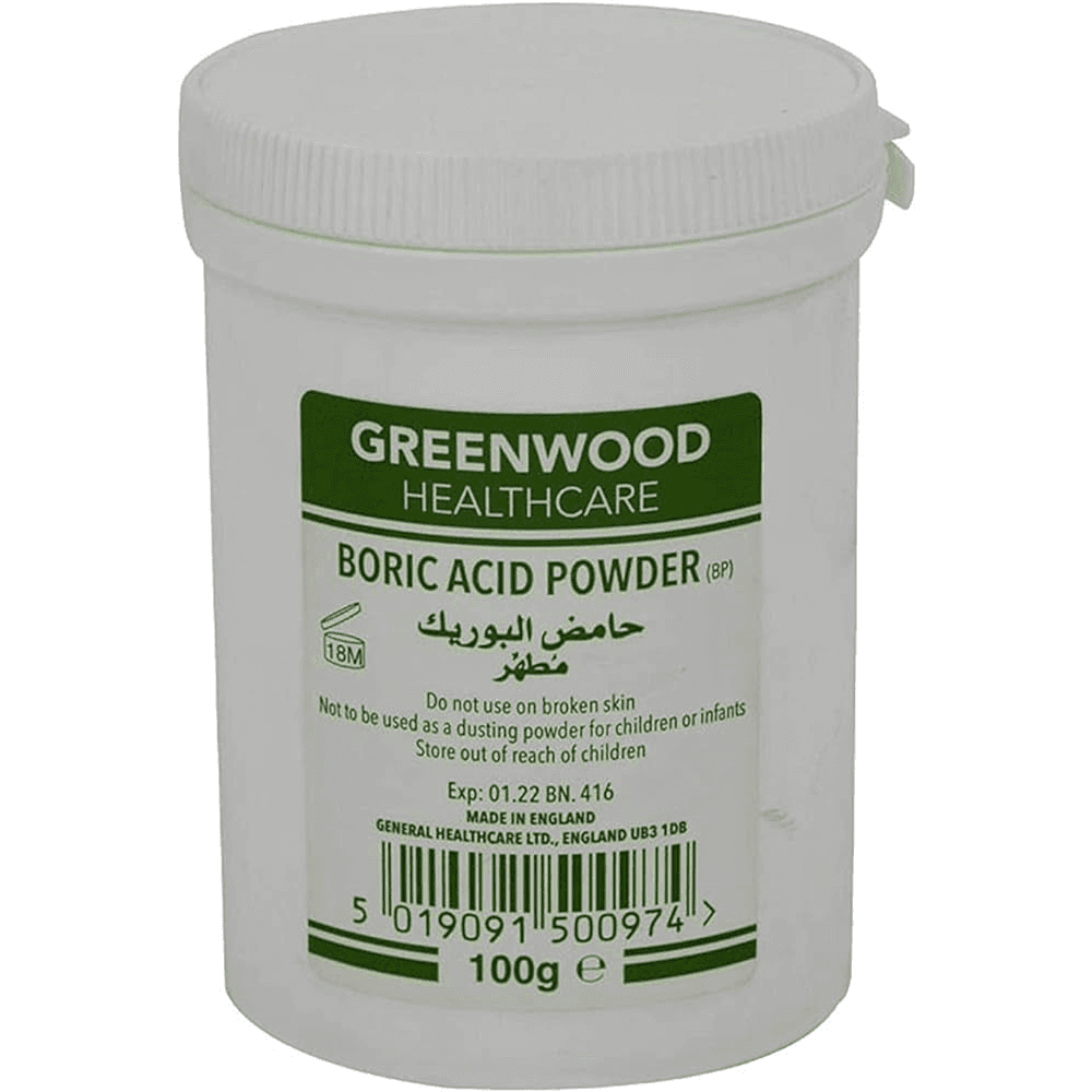 Greenwood Boric Acid Powder, 100G