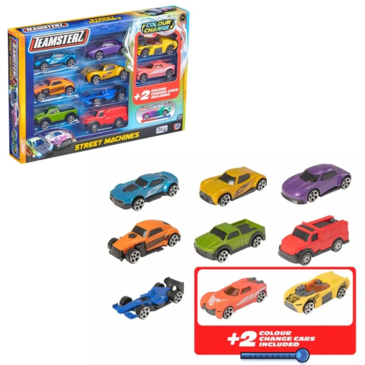Teamsterz Street Machines Racing Cars With 2 Colour Changing Cars Collectibles Toys For Kids - CALT25 
