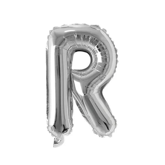 40 Inch Silver Letter R Balloon With Helium